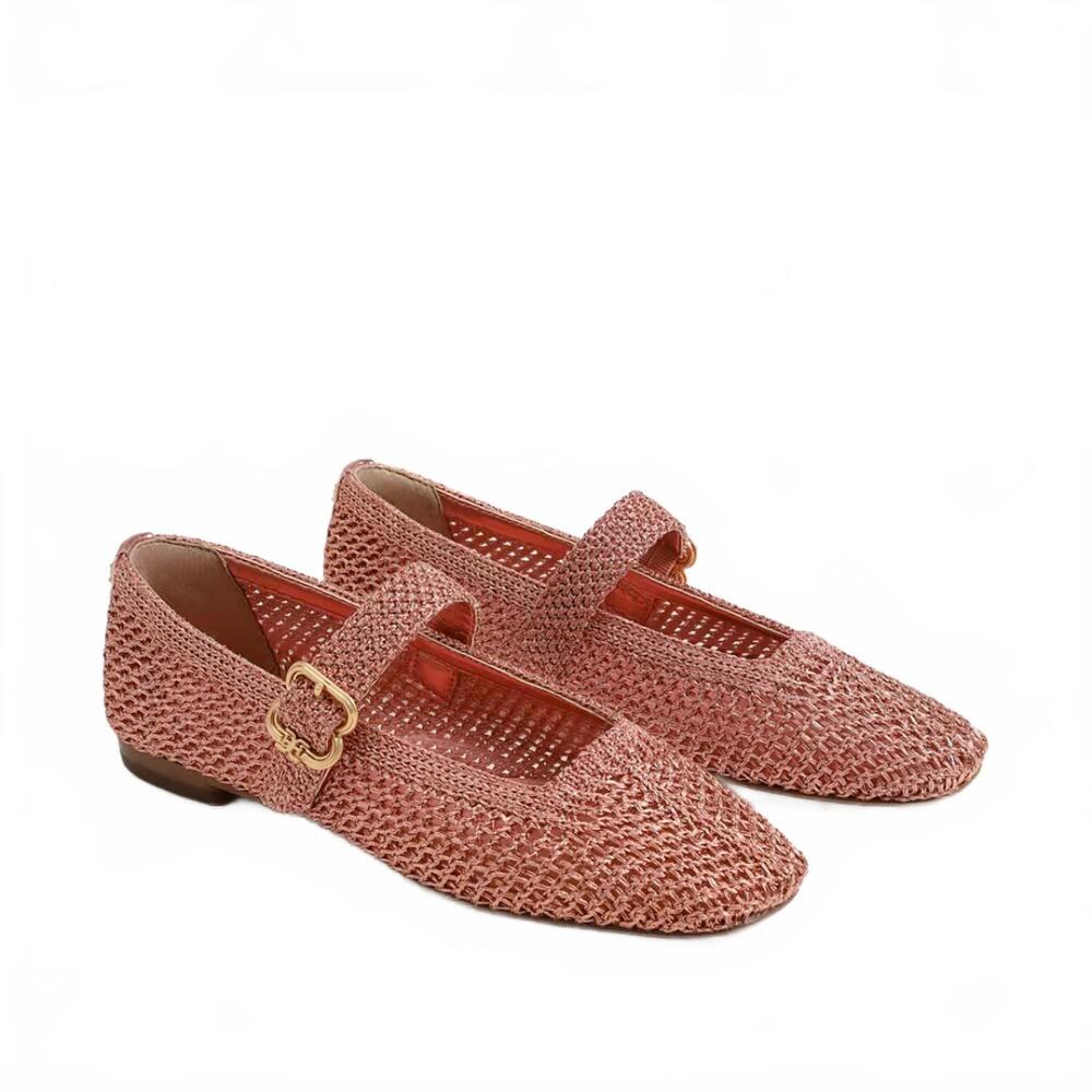 NEW SAM EDELMAN women's michaela knit mary jane flat in indie pink - Picture 4 of 7